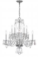  5080-CH-CL-I - Traditional Crystal 10 Light Clear Italian Crystal Polished Chrome Chandelier