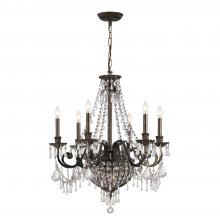  5166-EB-CL-MWP - Vanderbilt 6 Light Hand Cut Crystal English Bronze Chandelier