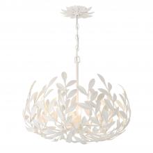  566-MT - Broche 5 Light Matte White Chandelier