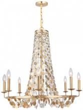  568-GA - Broche 6 Light Antique Gold Chandelier