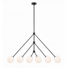  OMN-3006-MK - Omni 6 Light Matte Black Linear Chandelier