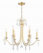  ROL-18816-GA - Rollins 6 Light Antique Gold Chandelier