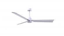  AK-MWH-BN-56 - Alessandra 3-blade transitional ceiling fan in matte white finish with brushed nickel blades. Opti