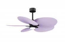  AKTPLK-BK-LI - Alessandra Tropical 5-blade ceiling fan in Matte Black and Lilac blades.