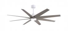  ANLK-MWH-BN-64 - Ariella 8-blade ceiling fan in Matte White and Brushed Nickel blades