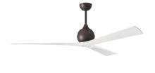  IR3-TB-MWH-72 - Irene-3 three-blade paddle fan in Textured Bronze finish with 72” solid matte white wood blades.