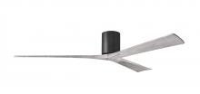  IR3H-BK-BW-72 - Irene-3H three-blade flush mount paddle fan in Matte Black finish with 72” solid barn wood tone