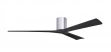  IR3H-BN-BK-72 - Irene-3H three-blade flush mount paddle fan in Brushed Nickel finish with 72” solid matte black