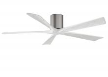  IR5H-BP-MWH-60 - Irene-5H five-blade flush mount paddle fan in Brushed Pewter finish with 60” solid matte white w