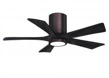  IR5HLK-BB-BK-42 - IR5HLK five-blade flush mount paddle fan in Brushed Bronze finish with 42” solid matte black woo