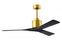  NK-BRBR-BK-52 - Nan 6-speed ceiling fan in Brushed Brass finish with 52” solid matte black wood blades