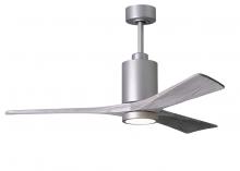  PA3-BN-BW-52 - Patricia-3 three-blade ceiling fan in Brushed Nickel finish with 52” solid barn wood tone blades