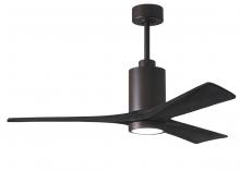  PA3-TB-BK-52 - Patricia-3 three-blade ceiling fan in Textured Bronze finish with 52” solid matte black wood bla