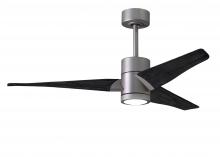  SJ-BN-BK-52 - Super Janet three-blade ceiling fan in Brushed Nickel finish with 52” solid matte blade wood bla