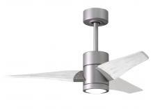  SJ-BN-MWH-42 - Super Janet three-blade ceiling fan in Brushed Nickel finish with 42” solid matte white wood bla