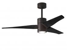  SJ-TB-BK-52 - Super Janet three-blade ceiling fan in Textured Bronze finish with 52” solid matte blade wood bl