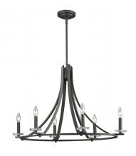  2010-6C-BRZ - 6 Light Chandelier