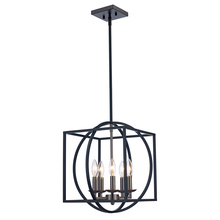  11185 BN-BK - Arzio 5-Light Two-Tone Cage Chandelier