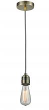  100AB-10BW-2AB - Winchester - 1 Light - 2 inch - Antique Brass - Cord hung - Mini Pendant