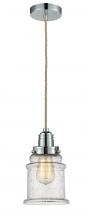  100PC-10RE-2H-PC-G184 - Winchester - 1 Light - 8 inch - Polished Chrome - Cord hung - Mini Pendant