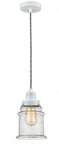  100W-10BW-2H-W-G184 - Winchester - 1 Light - 8 inch - White - Cord hung - Mini Pendant