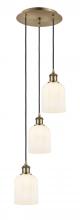  113B-3P-AB-G559-5GWH - Bridal Veil - 3 Light - 12 inch - Antique Brass - Cord Hung - Multi Pendant