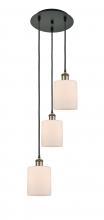  113B-3P-BAB-G111 - Cobbleskill - 3 Light - 12 inch - Black Antique Brass - Cord Hung - Multi Pendant