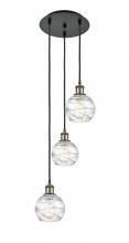  113B-3P-BAB-G1213-6 - Athens Deco Swirl - 3 Light - 12 inch - Black Antique Brass - Cord Hung - Multi Pendant