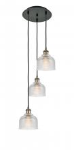  113B-3P-BAB-G412 - Dayton - 3 Light - 12 inch - Black Antique Brass - Cord Hung - Multi Pendant