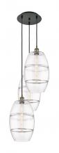  113B-3P-BAB-G557-10CL - Vaz - 3 Light - 17 inch - Black Antique Brass - Cord hung - Multi Pendant