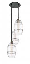  113B-3P-BAB-G557-8CL - Vaz - 3 Light - 15 inch - Black Antique Brass - Cord Hung - Multi Pendant