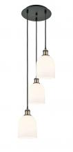  113B-3P-BAB-G558-6GWH - Bella - 3 Light - 12 inch - Black Antique Brass - Cord Hung - Multi Pendant