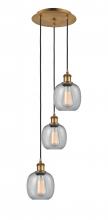  113B-3P-BB-G104 - Belfast - 3 Light - 13 inch - Brushed Brass - Cord Hung - Multi Pendant