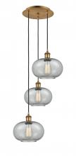  113B-3P-BB-G247 - Gorham - 3 Light - 16 inch - Brushed Brass - Cord Hung - Multi Pendant