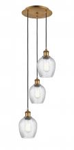  113B-3P-BB-G292 - Salina - 3 Light - 12 inch - Brushed Brass - Cord Hung - Multi Pendant