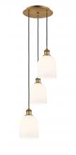  113B-3P-BB-G558-6GWH - Bella - 3 Light - 12 inch - Brushed Brass - Cord hung - Multi Pendant