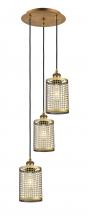  113B-3P-BB-M18-BB - Nestbrook - 3 Light - 11 inch - Brushed Brass - Cord hung - Multi Pendant