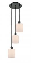  113B-3P-BK-G111 - Cobbleskill - 3 Light - 12 inch - Matte Black - Cord Hung - Multi Pendant