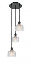  113B-3P-BK-G412 - Dayton - 3 Light - 12 inch - Matte Black - Cord Hung - Multi Pendant