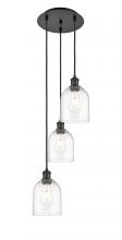  113B-3P-BK-G558-6CL - Bella - 3 Light - 12 inch - Matte Black - Cord hung - Multi Pendant