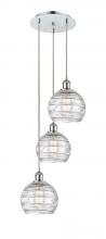  113B-3P-PC-G1213-8 - Athens Deco Swirl - 3 Light - 15 inch - Polished Chrome - Cord hung - Multi Pendant