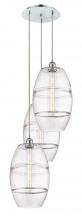  113B-3P-PC-G557-10CL - Vaz - 3 Light - 17 inch - Polished Chrome - Cord hung - Multi Pendant