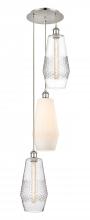  113B-3P-PN-G680-MU - Windham - 3 Light - 14 inch - Polished Nickel - Cord hung - Multi Pendant