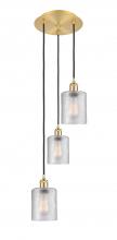  113B-3P-SG-G112 - Cobbleskill - 3 Light - 12 inch - Satin Gold - Cord Hung - Multi Pendant