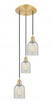  113B-3P-SG-G2511 - Caledonia - 3 Light - 12 inch - Satin Gold - Cord Hung - Multi Pendant