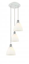  113B-3P-WPC-GBD-751 - Bristol - 3 Light - 14 inch - White Polished Chrome - Cord Hung - Multi Pendant