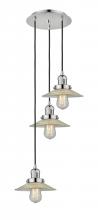  113F-3P-PN-G2 - Halophane - 3 Light - 16 inch - Polished Nickel - Cord hung - Multi Pendant