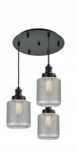  116BK-10BK-1H-BK-G262 - Edison - 6 Light - 14 inch - Matte Black - Cord hung - Multi Pendant