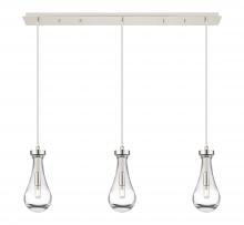  123-451-1P-PN-G451-5CL - Owego - 3 Light - 37 inch - Polished Nickel - Linear Pendant