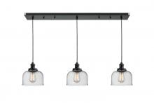  123BK-10BW-1H-BK-G74 - Edison - 3 Light - 36 inch - Matte Black - Cord hung - Linear Pendant